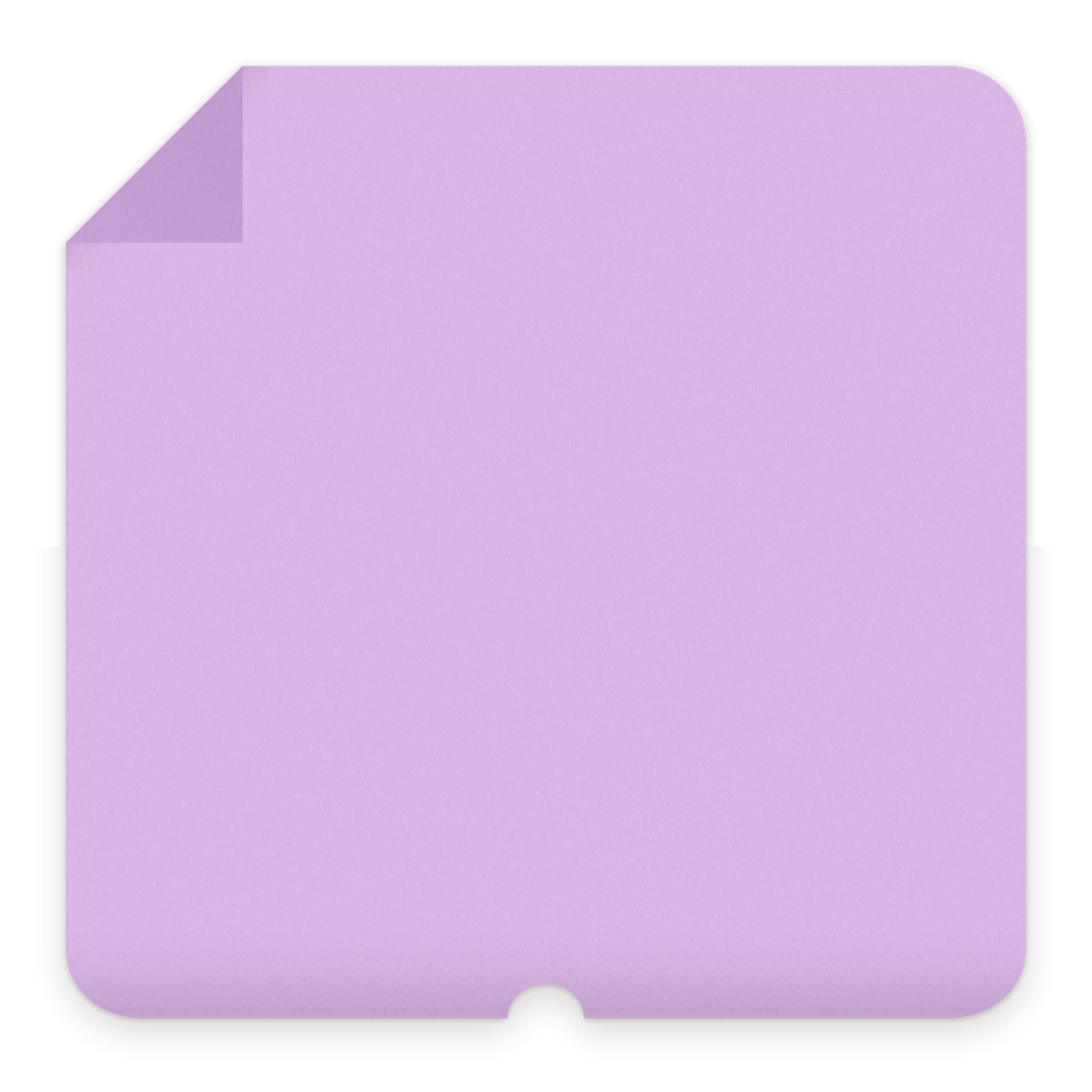 Lyra's blank lavender sticky note, held by her black owl magnet.
