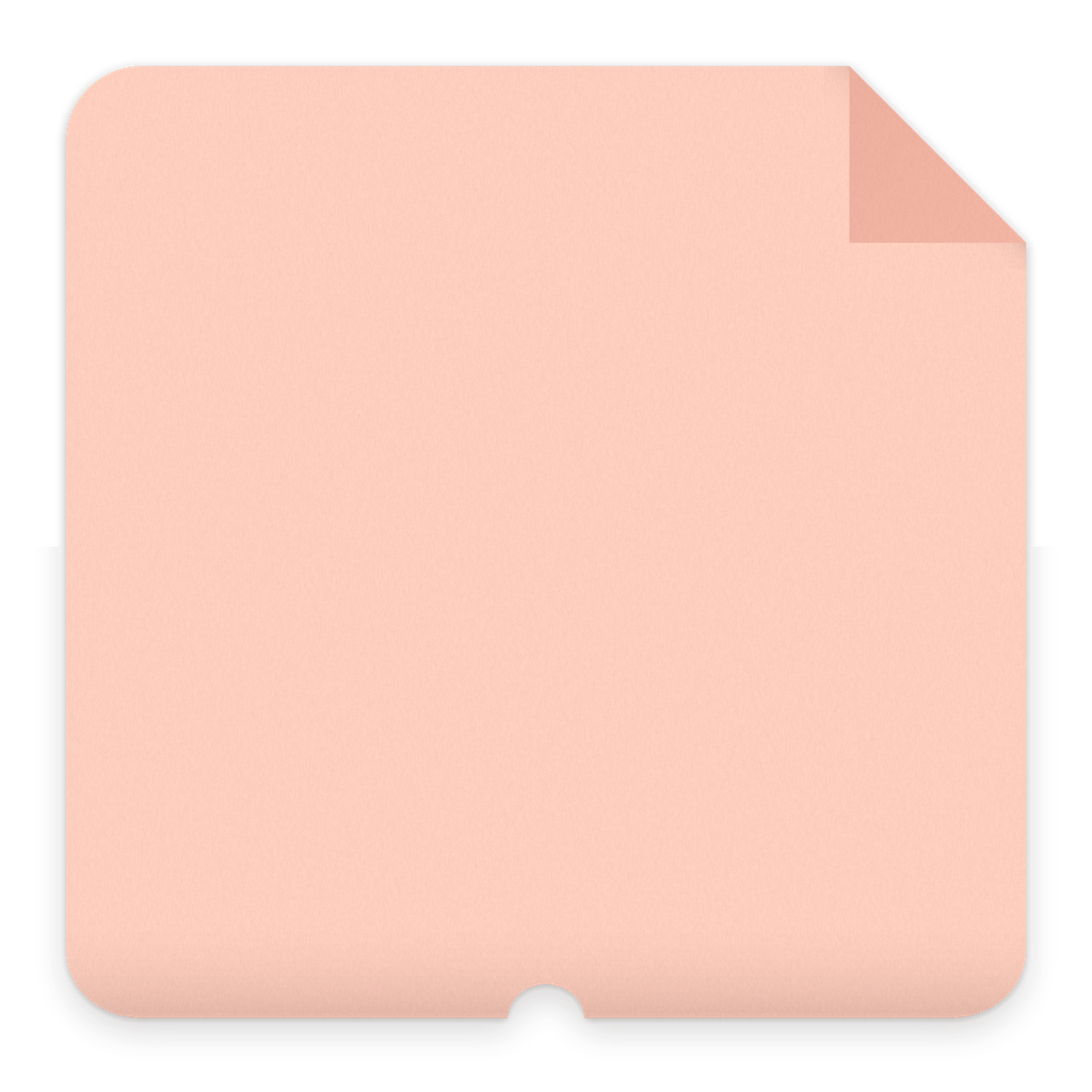 Vega's blank peach sticky note, held by her ceramic leaf magnet.